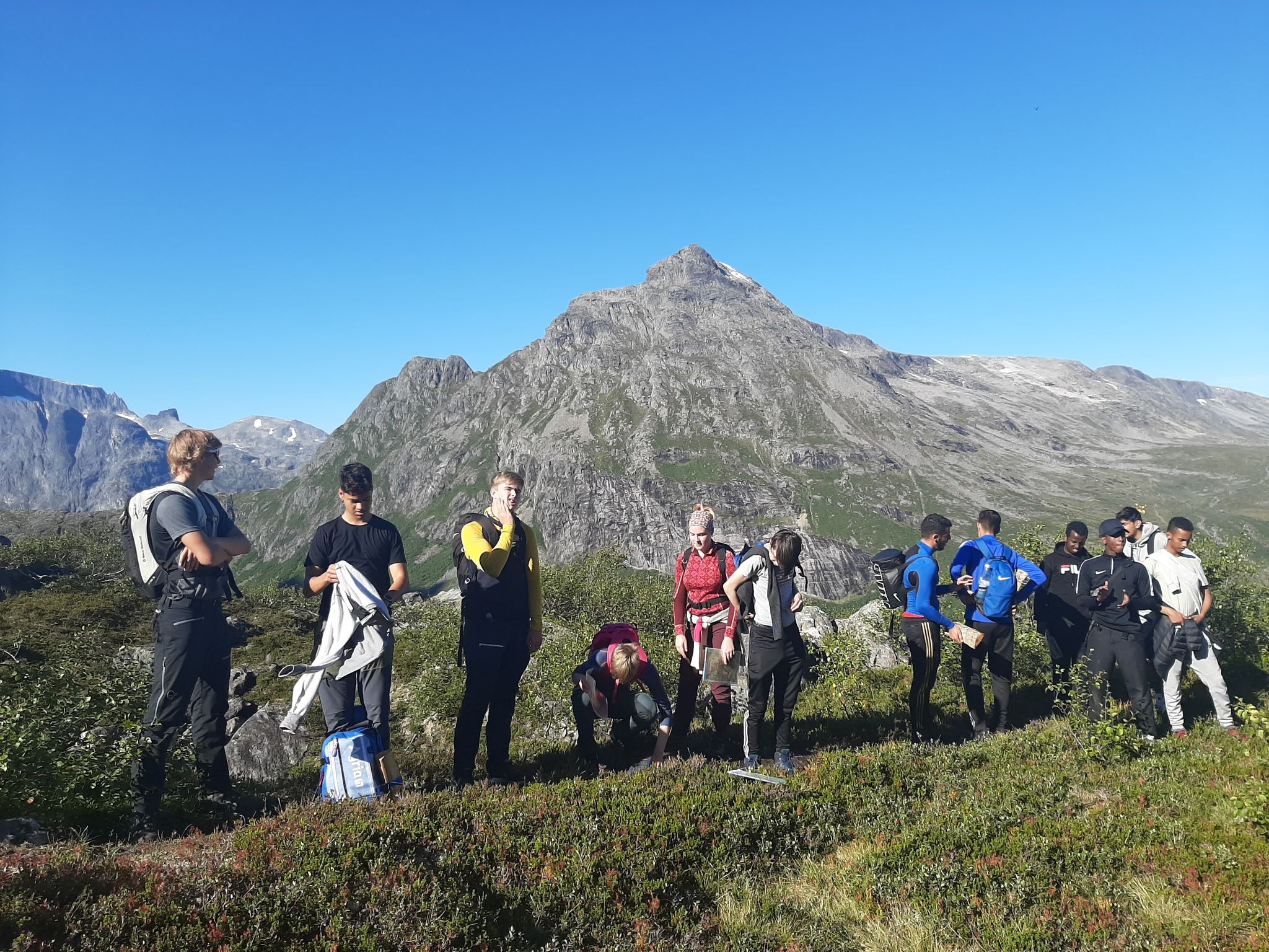Foto: Lin C. Andersen Elever på tur i Romsdalen